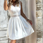 Robe Cocktail Blanche Courte 2