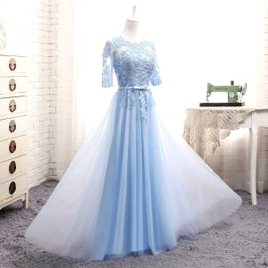 Robe Cocktail Bleu Ciel 6