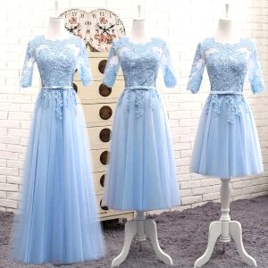 Robe Cocktail Bleu Ciel 7