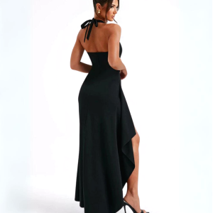Robe Cocktail Noire Longue 2