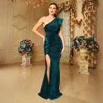 Robe Cocktail Vert Emeraude 4