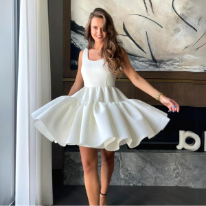 Robe De Cocktail Courte Ivoire 3