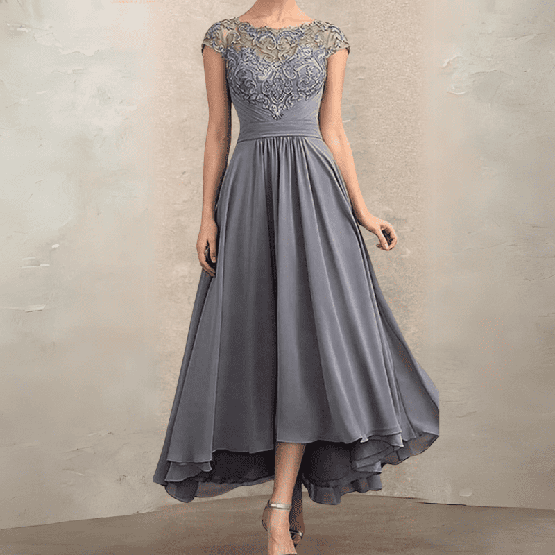 Hot Robe De Soirée Longue Chiffon Outlet Robe Soiree Mousseline Bleu Bretelles Et Decollete Sequins