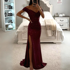 Robe De Cocktail Longue Paillette 6